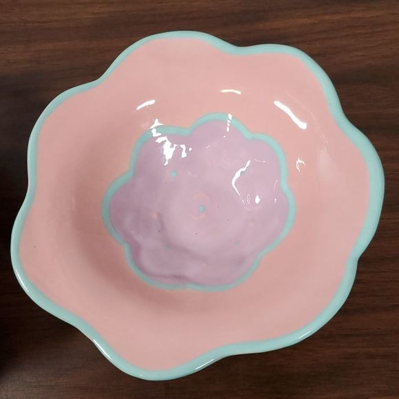 Cyclamen Julie Sanders Vintage Set of 4 Flower Bowls Signed 1987 Exc. Condition - Picture 5 of 10